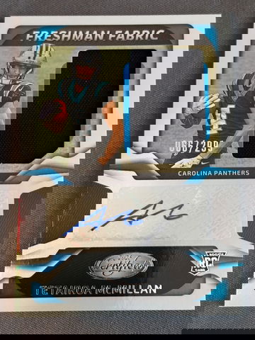 Tetairoa Mcmillan 2025 Certified Freshman Fabric Auto Patch /299 RC