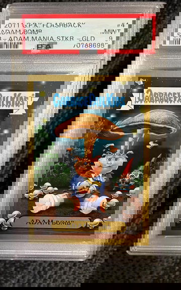 2011 Garbage Pail Kids Flashback Series 3 Adam Mania Sticker GOLD PSA 9