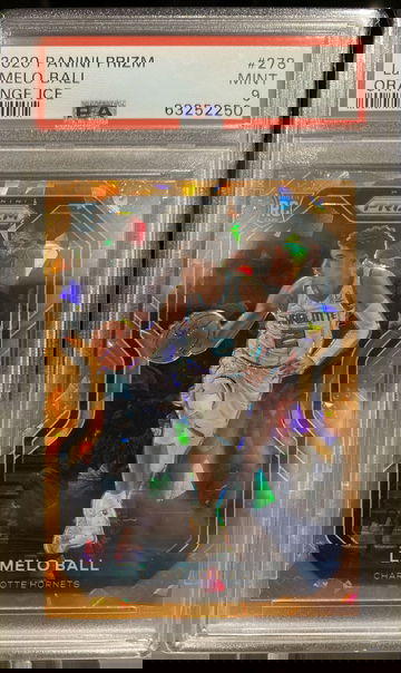 2020 Panini Prizm #278 LaMelo Ball Orange Ice PSA 9 MINT