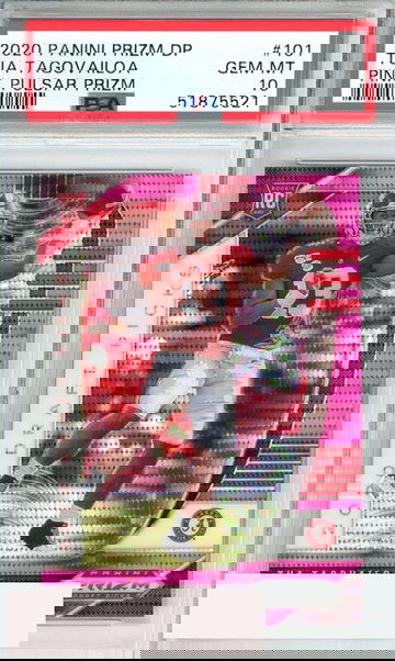 2020 PANINI PRIZM DP TUA TAGOVAILOA #101 PINK PULSAR PRIZM ROOKIE RC PSA 10
