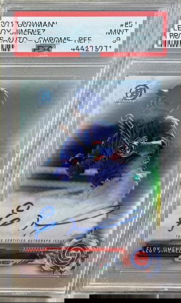 Eloy Jimenez 2017 Bowman Chrome Auto Refractor /499 PSA 9