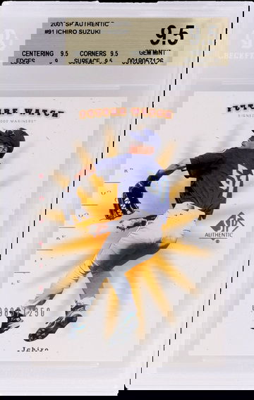 2001 SP Authentic Ichiro Suzuki Future Watch Rookie /1250 #91 BGS 9.5 Gem Mint