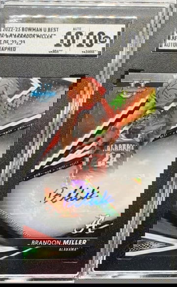 2022 2023 BOWMAN U BRANDON MILLER RC ROOKIE CARD AUTO SGC 10 / 10 