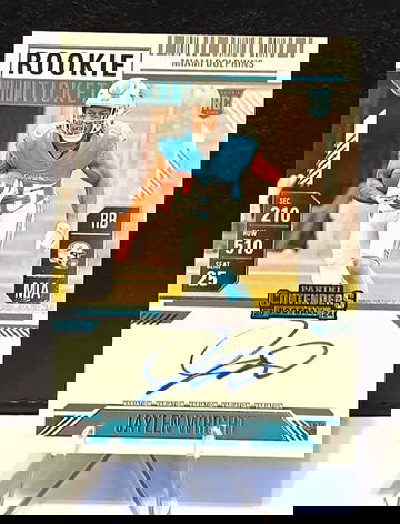 2024 Contenders  Jaylen Wright  RC  On Card Auto  Miami Dolphins  Rookie 