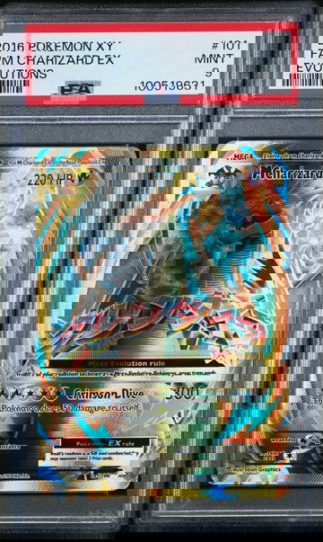 2016 Pokémon XY Evolutions Full Art Mega Charizard #101/108 EX PSA 9