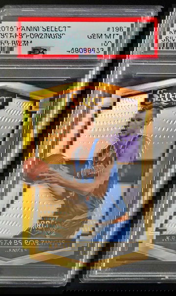 2015-16 Panini Select Kristaps Porzingis #196 RC Rookie Premier Level Silver Prizm Refractor - PSA 10 Gem! Mavericks