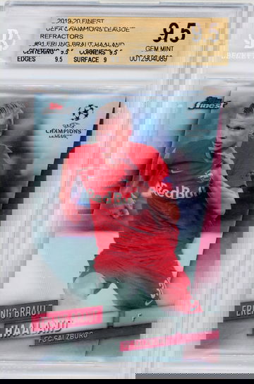 2019-20 Topps Finest UCL Erling Braut Haaland RC BGS 9.5 Rookie Refractor Silver