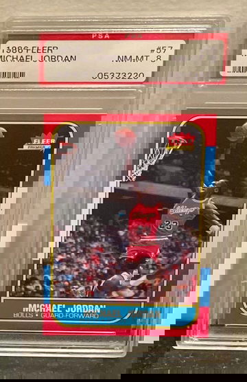 Michael Jordan 1986 NBA Fleer Rookie PSA 8