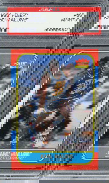 1986 Fleer Karl Malone HOF ROOKIE RC #68 PSA 9 MINT