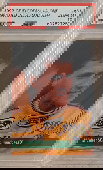 1992 Grid Formula 1 Michael Schumacher Rookie PSA 10 Gem Mint