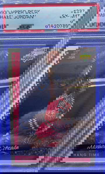1993 Upper Deck Michael Jordan Chicago Bulls Hangtime Insert #237 PSA 6 EX-MT