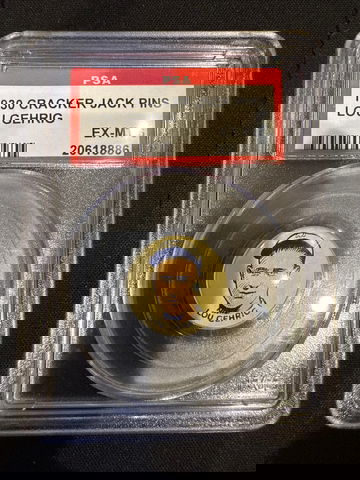 1930 PR4 Cracker Jack Pin Lou Gehrig PSA 6