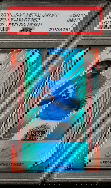 Orelvis Martinez 2021 Leaf Metal Draft Red Rainbow Auto #5