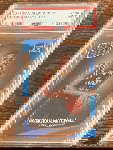 2017-18 Panini Donruss Rated Rookies Donovan Mitchell #188 PSA 9 MINT RC Rookie