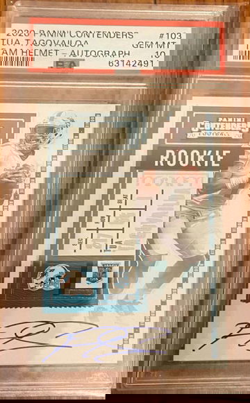 2020 Panini Contenders Tua Tagovailoa Team Helmet - Autograph PSA 10 Gem-Mint