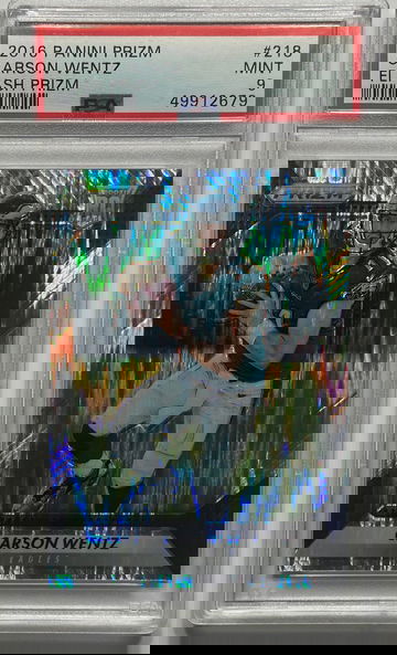 2016 Panini Prizm Carson Wentz flash prizm psa 9