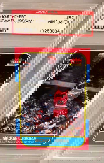 Michael Jordan 1986 NBA Fleer #57 Rookie Card PSA 8! 