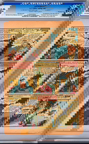 BATMAN #1 CGC 0.0 -NG- 4TH PAGE ONLY *ORIG 1ST PRINT ISSUE OF BATMAN #1* 1940