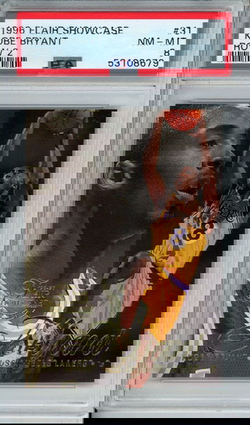 KOBE BRYANT 1996 Flair Showcase ROW 2 ROOKIE PSA 8 NM-MT LA Lakers