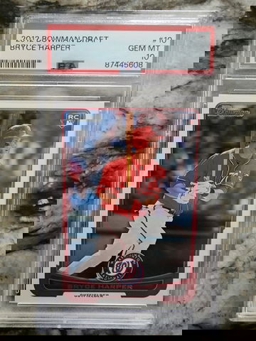 Bryce Harper Rookie Card - 2012 Bowman Draft #10 - PSA GEM MT 10