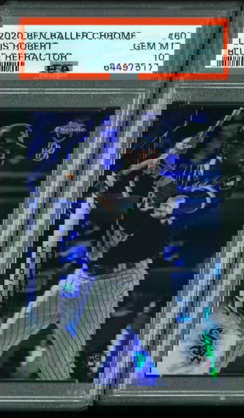 2020 Topps Chrome Ben Baller Luis Robert Rookie RC Blue Refractor 20/75 PSA 10