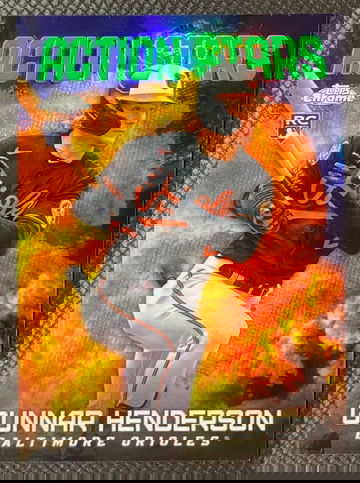 2023 Topps Chrome - #ACS-2 Gunnar Henderson Action Stars Green Refractor RC /99