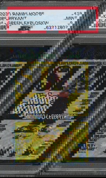 2020 Panini Hoops Kobe Bryant #19 SLAM green explosion #71/89 PSA 9 Mint