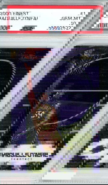 2000 FINEST SHAQUILLE ONEAL #1 LOS ANGELES LAKERS HOF PSA 10 GEM MT