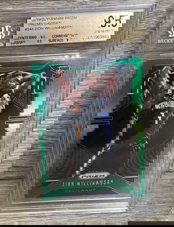 2019-20 Zion Williamson Green Prizm BGS 9.5 Gem Mint RC