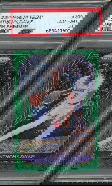2020 Prizm Anthony Davis Green Shimmer /5 PSA 8