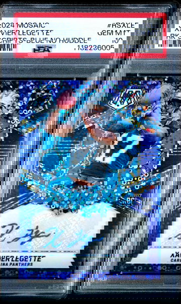 2024 Panini Mosaic Scripts Blue No Huddle Xavier Legette #RSXLE RC Auto PSA 10