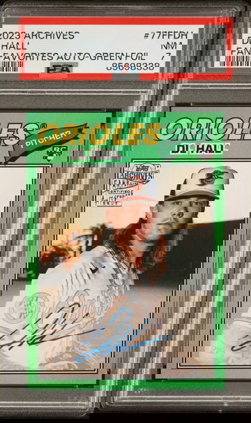 2023 Topps Archives Fan Favorites Autograph DL Hall #77FFDH PSA 7