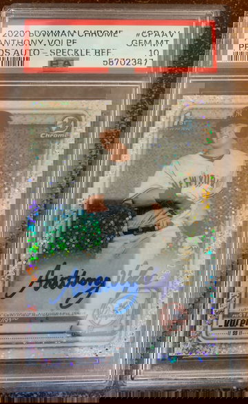 2020 Bowman Chrome Anthony Volpe Bowman Chrome Speckle Refractor #'d 299