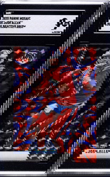 Color match Josh Allen 2020 panini mosaic 26 reactive blue prizm sgc 9 mint