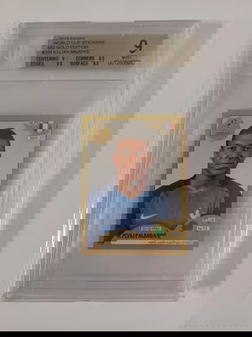 2018 Panini World Cup Stickers Kylian Mbappe - Gold Edition BGS 9 (SHIPS TRACKED FROM CANADA)