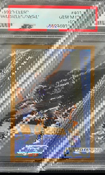 1992 Fleer Basketball #401 Shaquille O'Neal Rookie RC HOF Magic PSA 10 GEM MINT