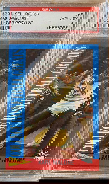 1991 Kelloggs Karl Malone College Greats PSA 4 VG-EX