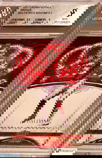 #155/299 BGS 9 .5 Away RC Patrick Mahomes 2017 Crown Royale Bronze Holo Rookie