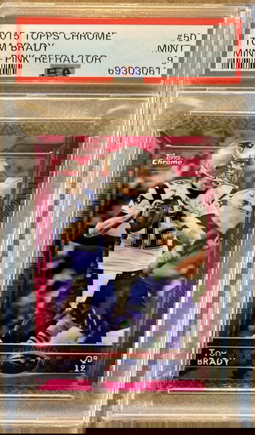2015 Tom Brady Topps Chrome Mini PINK Refractor /25 PSA 9 MINT