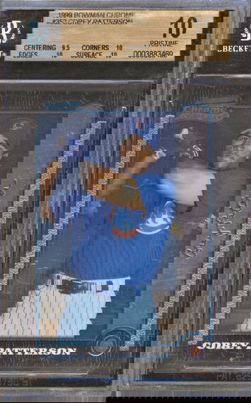 1999 Bowman Chrome Corey Patterson BGS 10 Pristine