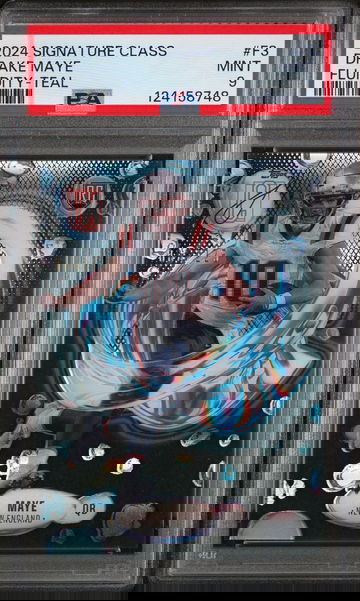 2024 Topps Signature Class Fluidity Teal Drake Maye #F3 /225 PSA 9