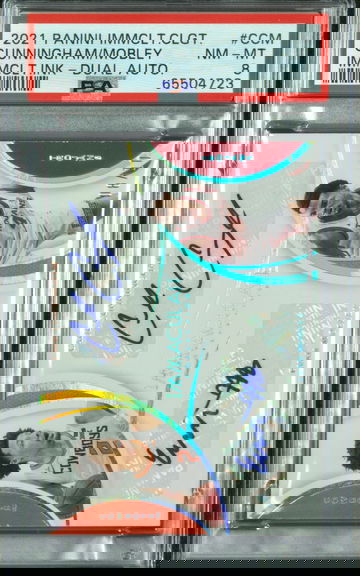 2021 Panini Immaculate Cade Cunningham Evan Mobley Dual RC immaculate Ink Auto 8/10 PSA 8 NM-MT