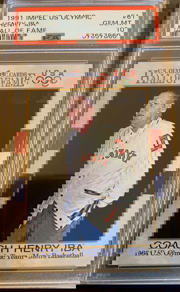 1991 Impel US Olympic Hall of Fame #61 Henry Iba Basketball - PSA 10 Basketball.  POP 3