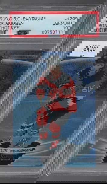 2019 OPC Platinum #200 Jack Hughes Pond Hockey Easter Egg SSP PSA 10 Gem Mint