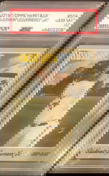 2019 Topps Heritage Vladimir Guerrero Jr Rookie #504 PSA 10 Gem Mint Blue Jays