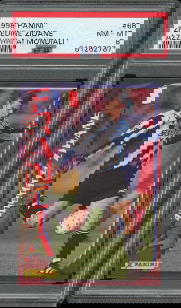 1998 Panini Azzurri Al Mondiali Zinedine Zidane PSA 8 World Cup France #68