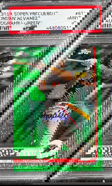 2019 Topps Pro Debut Yordan Alvarez Auto Green PSA 9