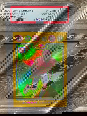 2008 Topps Chrome Jamaal Charles Gold Refractor /199 RC PSA 10 Rookie Card