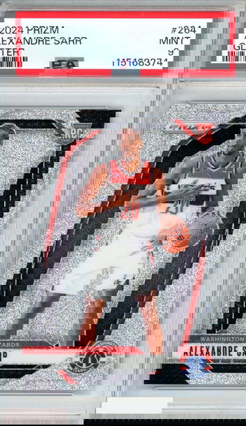 2024 PANINI PRIZM ALEXANDRE SARR #264 GLITTER ROOKIE RC WIZARDS PSA 9 MINT