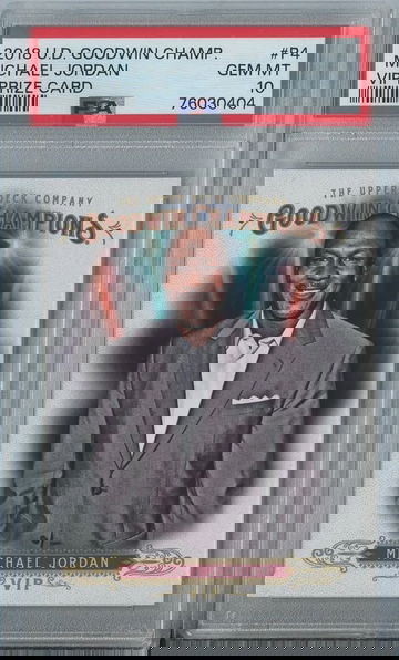 2018 Upper Deck UD Goodwin Champions VIP Prize Card P4 Michael Jordan PSA 10 Gem Mint